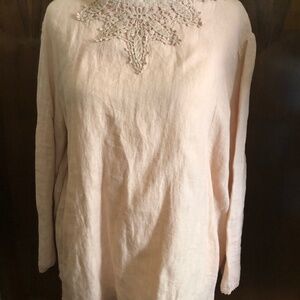 Zara linen lace blouse